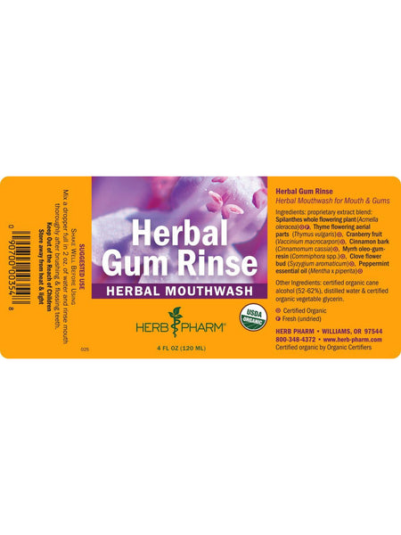 Herb Pharm, Herbal Gum Rinse, 4 fl oz