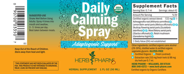 Herb Pharm, Daily Calming Spray, 1 fl oz