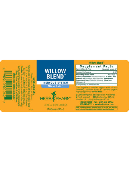 Herb Pharm, Willow Blend, 1 fl oz