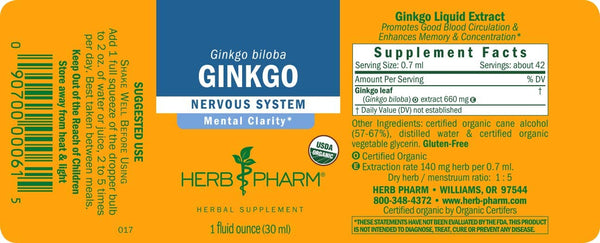 Herb Pharm, Ginkgo, 1 fl oz