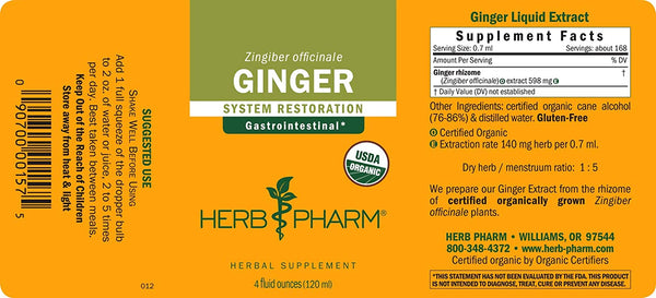 Herb Pharm, Ginger, 4 fl oz