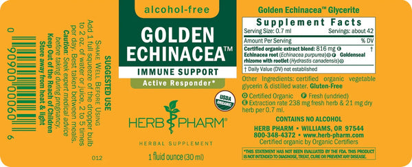 Herb Pharm, Golden Echinacea, Alcohol Free, 1 fl oz
