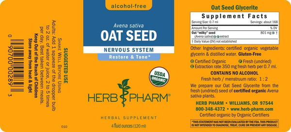Herb Pharm, Oat Seed, Alcohol-Free, 4 fl oz