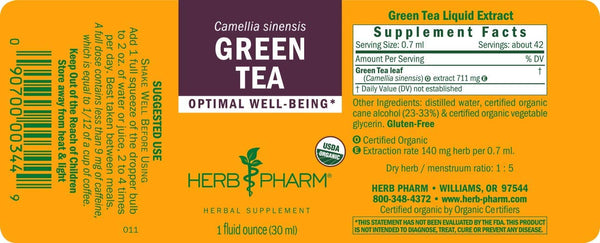 Herb Pharm, Green Tea, 1 fl oz