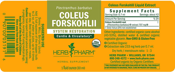 Herb Pharm, Coleus Forskohlii, 1 fl oz