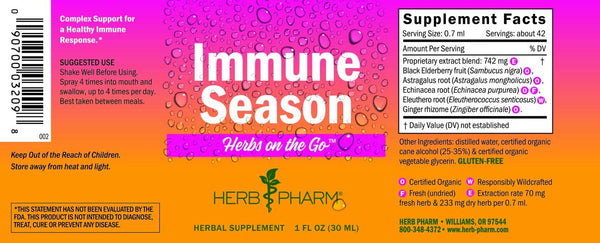 Herb Pharm, Herbs on the Go: Immune Season, 1 fl oz
