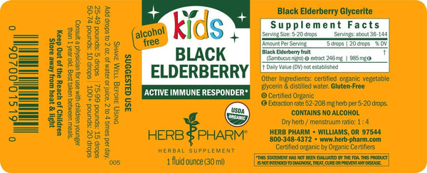 Herb Pharm, Kids Black Elderberry, 1 fl oz