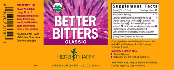 Herb Pharm, Better Bitters: Classic, 1 fl oz
