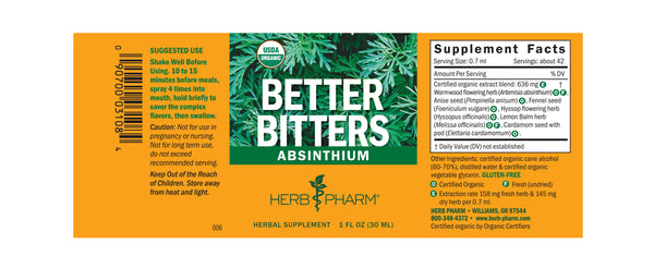 Herb Pharm, Better Bitters: Absinthium, 1 fl oz
