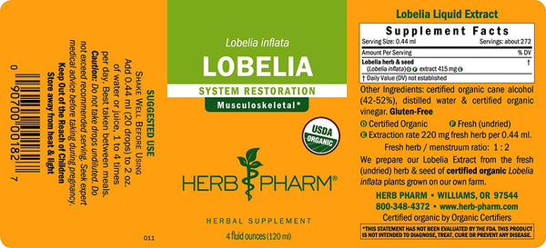 Herb Pharm, Lobelia, 4 fl oz