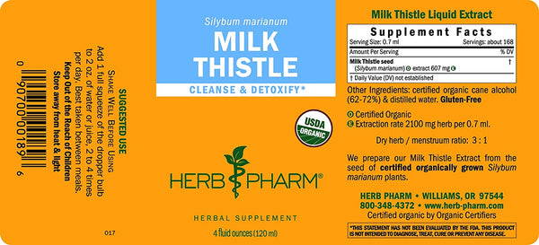 Herb Pharm, Milk Thistle, 4 fl oz