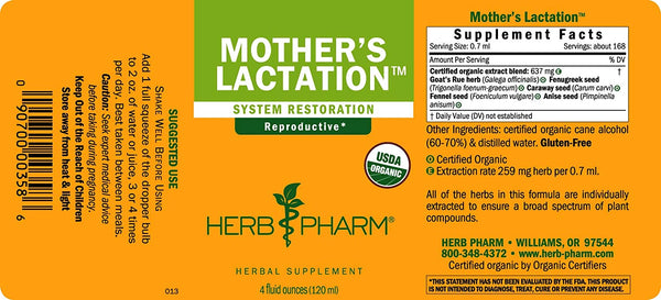 Herb Pharm, Mother's Lactation, 4 fl oz