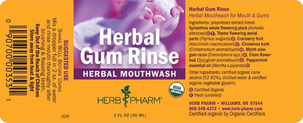 Herb Pharm, Herbal Gum Rinse, 1 fl oz