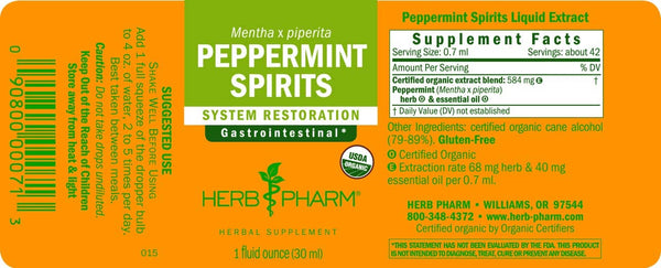 Herb Pharm, Peppermint Spirits, 1 fl oz