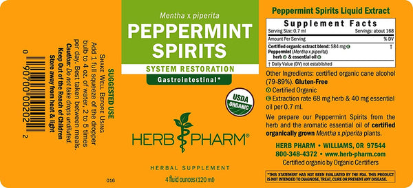 Herb Pharm, Peppermint Spirits, 4 fl oz