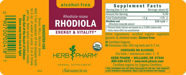 Herb Pharm, Rhodiola, Alcohol-Free, 1 fl oz
