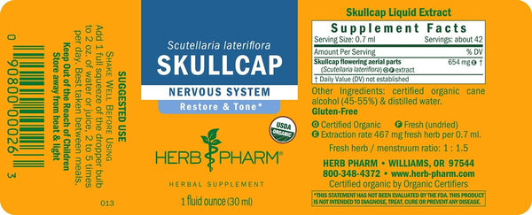 Herb Pharm, Skullcap, 1 fl oz