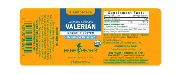 Herb Pharm, Valerian, Alcohol-Free, 1 fl oz
