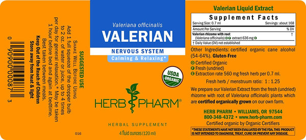 Herb Pharm, Valerian, 4 fl oz