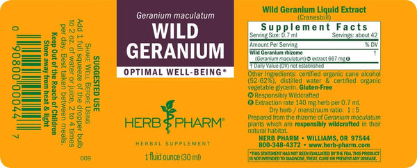 Herb Pharm, Wild Geranium, 1 fl oz