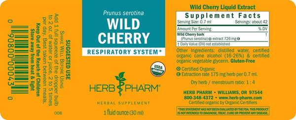 Herb Pharm, Wild Cherry, 4 fl oz