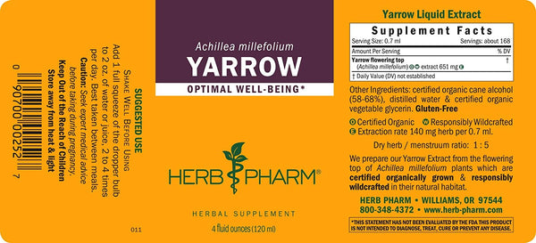 Herb Pharm, Yarrow, 4 fl oz