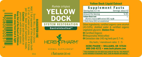 Herb Pharm, Yellow Dock, 1 fl oz