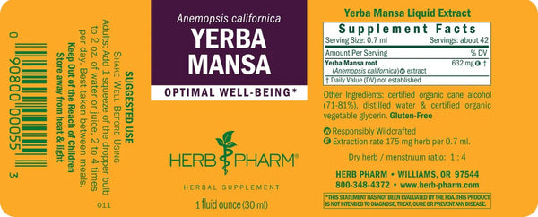 Herb Pharm, Yerba Mansa, 1 fl oz