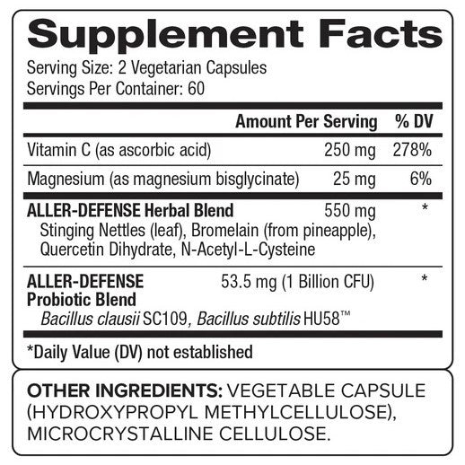 Probiogen, Aller Defense Spore Probiotic, 120 Vegetarian Capsules