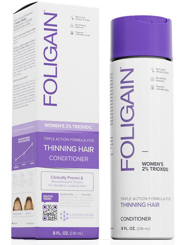 FOLIGAIN, Women's Triple Action Conditioner for Thinning Hair with 2% Trioxidil, 8 oz