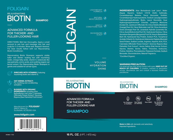 FOLIGAIN, Rejuvenating Biotin Shampoo, 16 fl oz