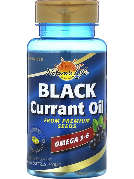 Nature's Life, Black Currant Oil, 500 mg, 90 Mini Softgels