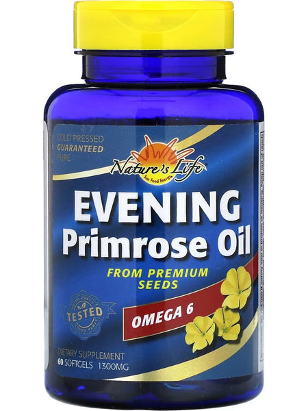 Nature's Life, Evening Primrose Oil, 1300 mg, 60 Softgels