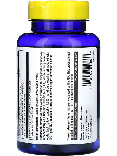 Nature's Life, Evening Primrose Oil, 1300 mg, 60 Softgels