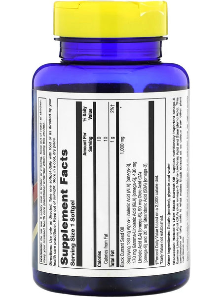 Nature's Life, Black Currant Oil, 1000 mg, 60 Softgels