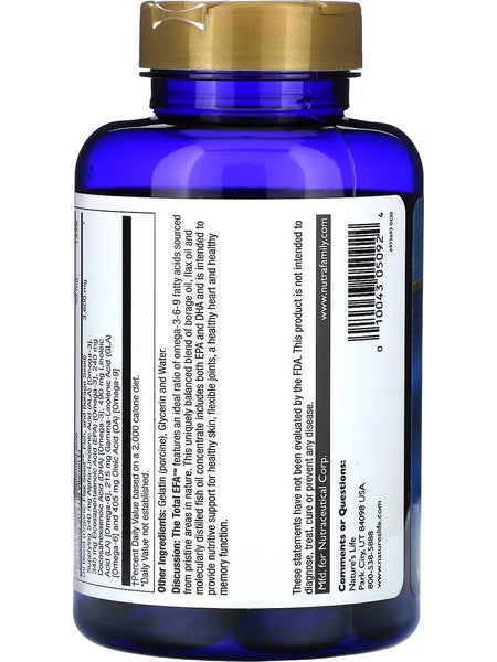 Nature's Life, The Total EFA, 1200 mg, 90 Softgels