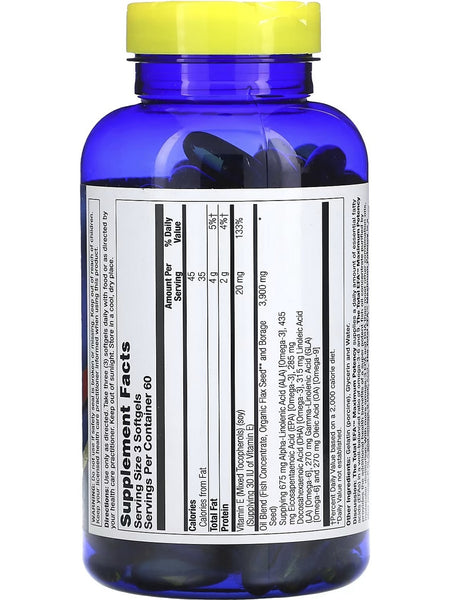 Nature's Life, The Total EFA Maximum Potency, 1300 mg, 180 Softgels