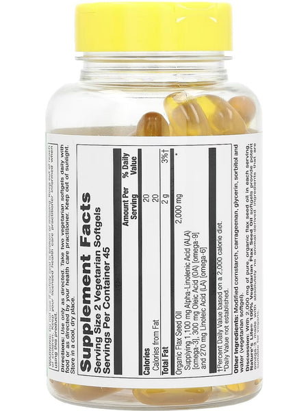 Nature's Life, Flax Seed Oil, 90 Vegetarian Softgels