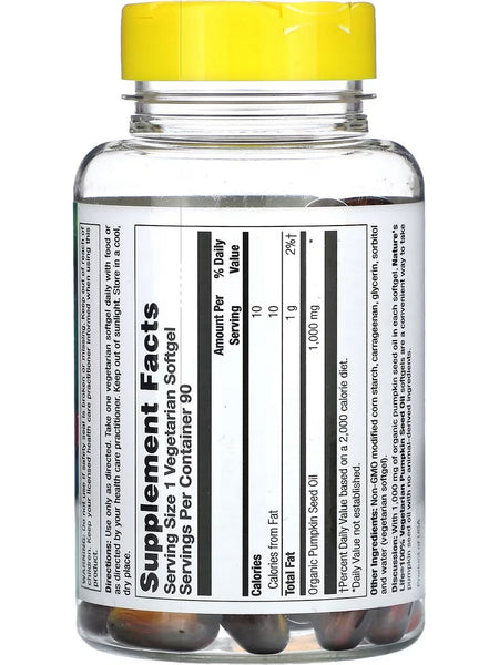 Nature's Life, Pumpkin Seed Oil, 90 Vegetarian Softgels