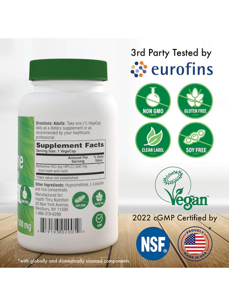 Health Thru Nutrition, Berberine 500 mg, 60 VegeCaps