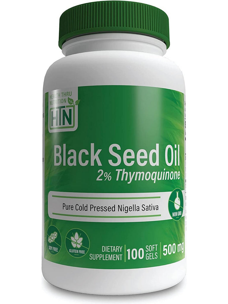 Health Thru Nutrition, Black Seed Oil 2% Thymoquinone 500mg, 100 Softgels
