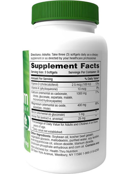 Health Thru Nutrition, Calcium Magnesium with Vitamin D3 &K, 90 Softgels