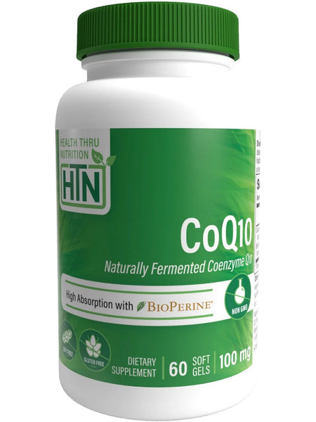 Health Thru Nutrition, CoQ-10 100 mg with BioPerine, 60 Softgels