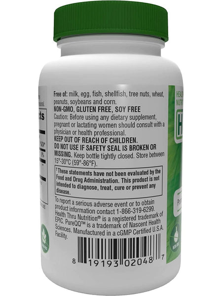Health Thru Nutrition, PQQ Pyrroloquinoline Quinone 20 mg, 30 VegeCaps