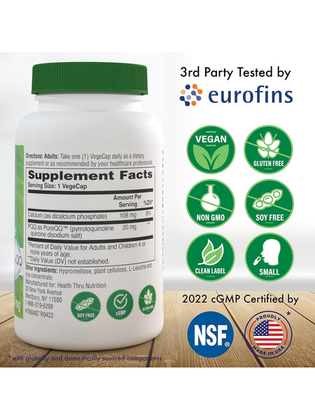 Health Thru Nutrition, PQQ Pyrroloquinoline Quinone 20 mg, 30 VegeCaps