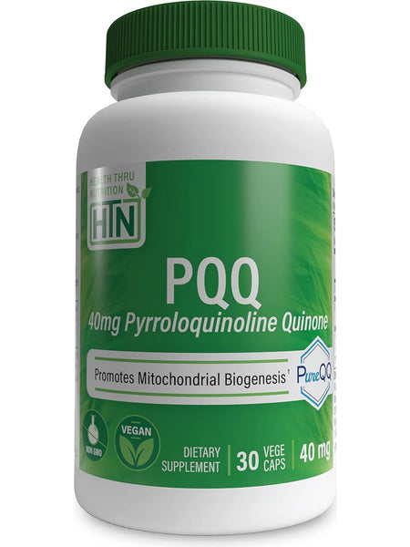Health Thru Nutrition, PQQ Pyrroloquinoline Quinone 40 mg, 30 VegeCaps