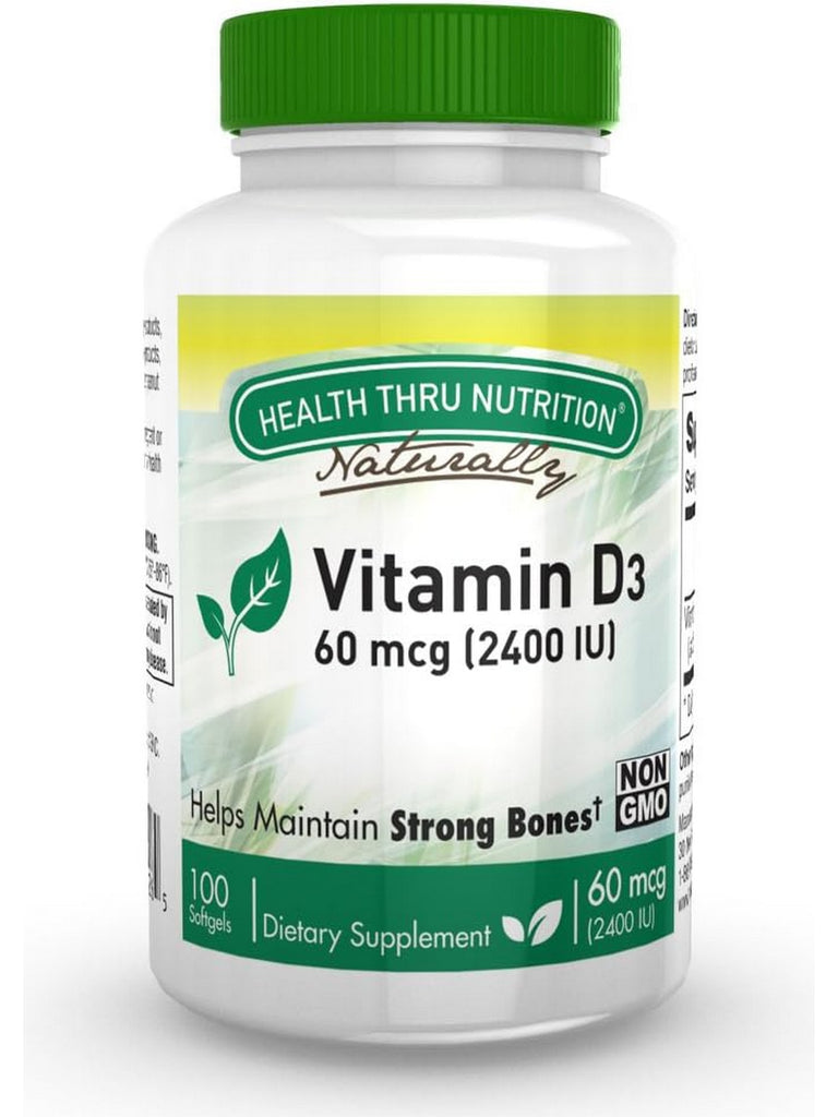Health Thru Nutrition, Vitamin D3 2400 IU (as Cholecalciferol), 100 Softgels