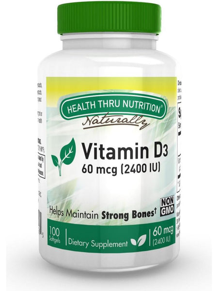 Health Thru Nutrition, Vitamin D3 2400 IU (as Cholecalciferol), 100 Softgels