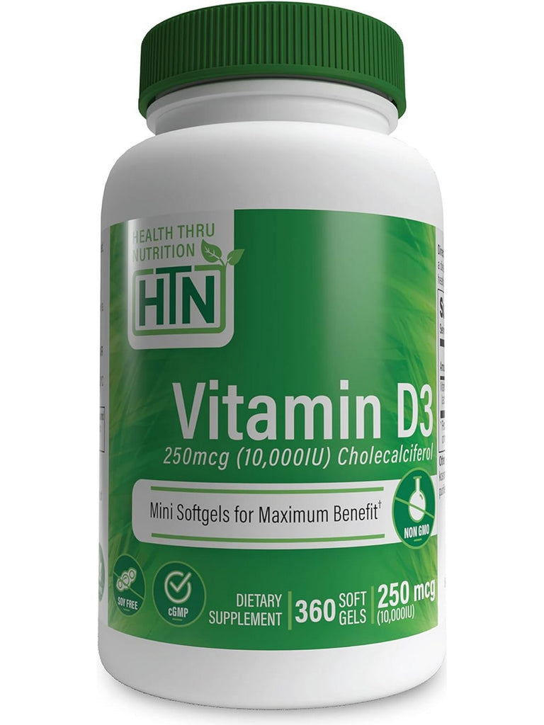 Health Thru Nutrition, Vitamin D3 10,000 IU (as Cholecalciferol), 360 Softgels