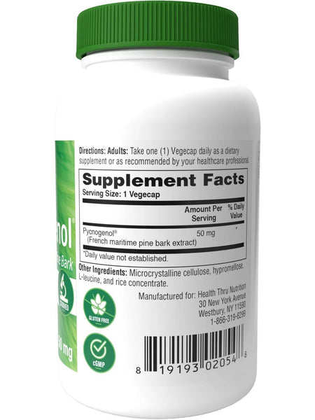 Health Thru Nutrition, Pycnogenol French Maritime Pine Bark 50 mg, 30 VegeCaps